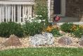close up of granite boulder rock garden