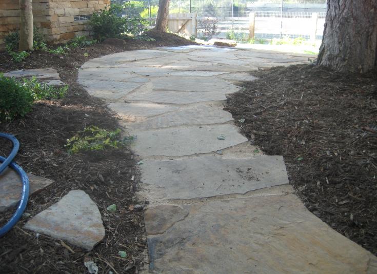 rustic flagstone path and patio