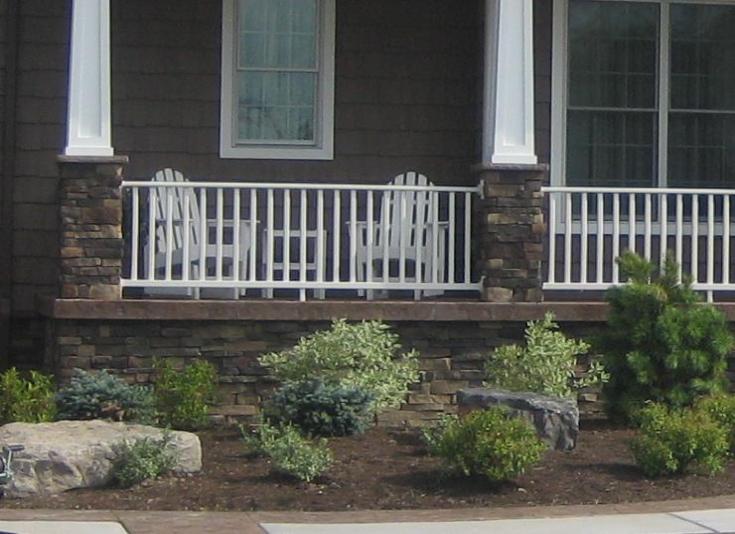 front porch and new shrubbery