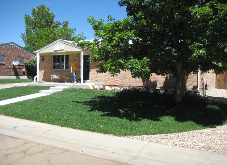sod lawn and landscape rock