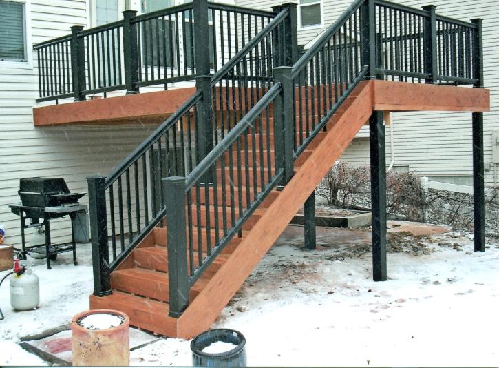 Red composite deck